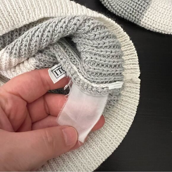 ESprit Sport Sweater Womens Small Gray White Striped Knit Long Sleeve Round Neck - Picture 9 of 11